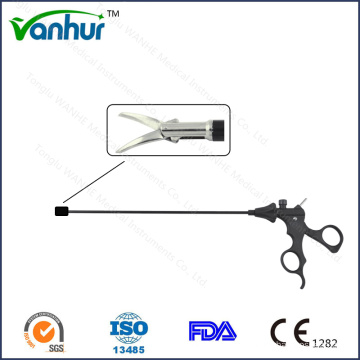 Instrumentos laparoscópicos de 10mm Tesoura de ação dupla curva esquerda